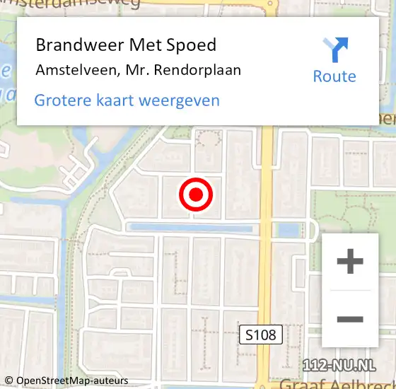 Locatie op kaart van de 112 melding: Brandweer Met Spoed Naar Amstelveen, Mr. Rendorplaan op 7 december 2024 03:21