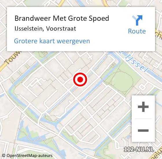 Locatie op kaart van de 112 melding: Brandweer Met Grote Spoed Naar IJsselstein, Voorstraat op 7 december 2024 03:45