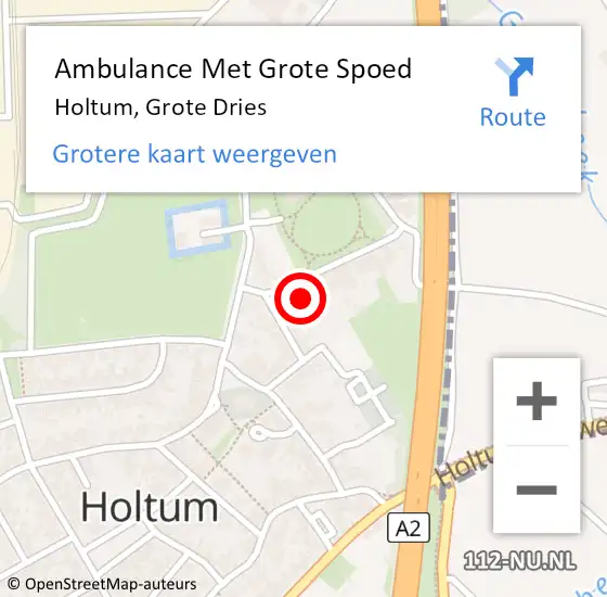 Locatie op kaart van de 112 melding: Ambulance Met Grote Spoed Naar Holtum, Grote Dries op 7 december 2024 05:21