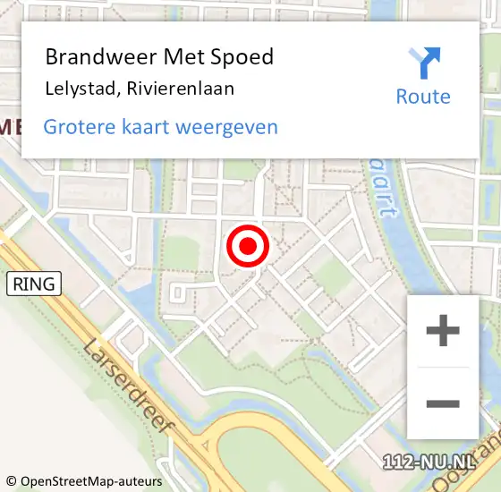 Locatie op kaart van de 112 melding: Brandweer Met Spoed Naar Lelystad, Rivierenlaan op 7 december 2024 07:13