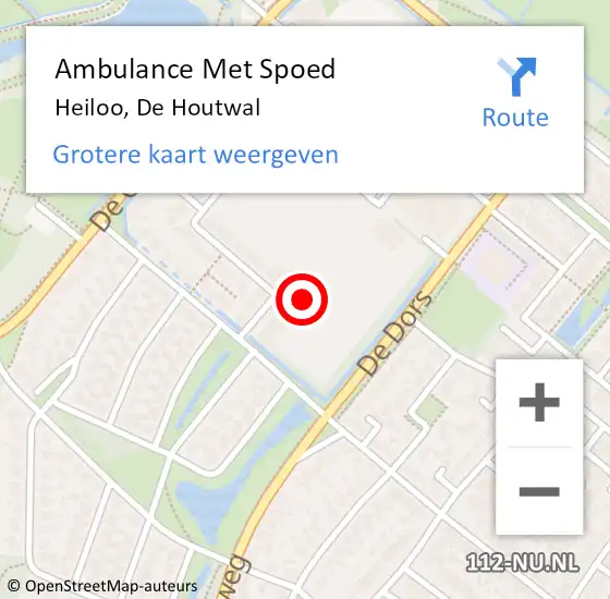 Locatie op kaart van de 112 melding: Ambulance Met Spoed Naar Heiloo, De Houtwal op 7 december 2024 08:05