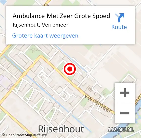 Locatie op kaart van de 112 melding: Ambulance Met Zeer Grote Spoed Naar Rijsenhout, Verremeer op 7 december 2024 08:12