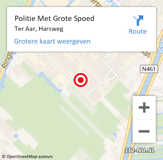 Locatie op kaart van de 112 melding: Politie Met Grote Spoed Naar Ter Aar, Harsweg op 7 december 2024 08:15