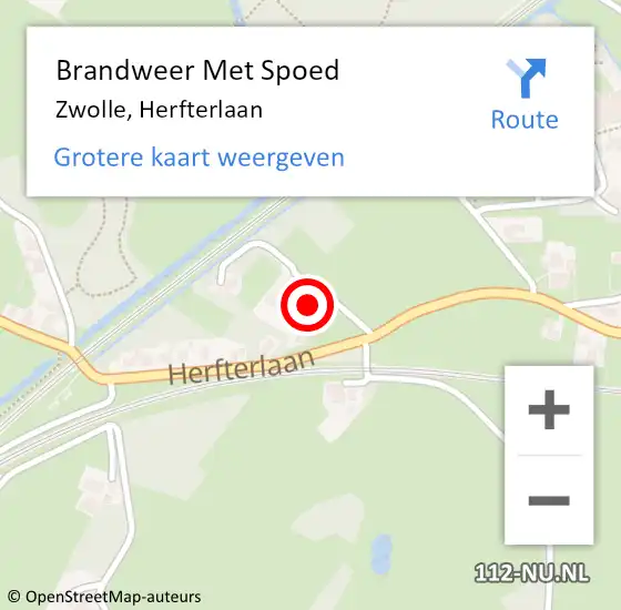 Locatie op kaart van de 112 melding: Brandweer Met Spoed Naar Zwolle, Herfterlaan op 7 december 2024 08:20