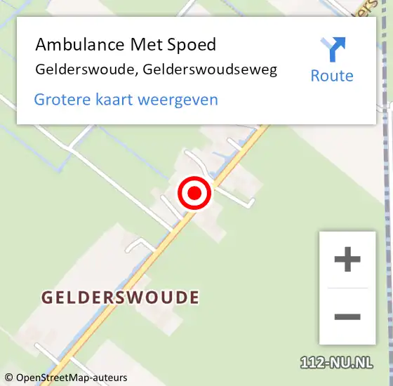 Locatie op kaart van de 112 melding: Ambulance Met Spoed Naar Gelderswoude, Gelderswoudseweg op 7 december 2024 08:34