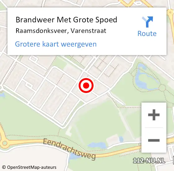 Locatie op kaart van de 112 melding: Brandweer Met Grote Spoed Naar Raamsdonksveer, Varenstraat op 7 december 2024 08:50