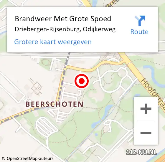 Locatie op kaart van de 112 melding: Brandweer Met Grote Spoed Naar Driebergen-Rijsenburg, Odijkerweg op 7 december 2024 09:19