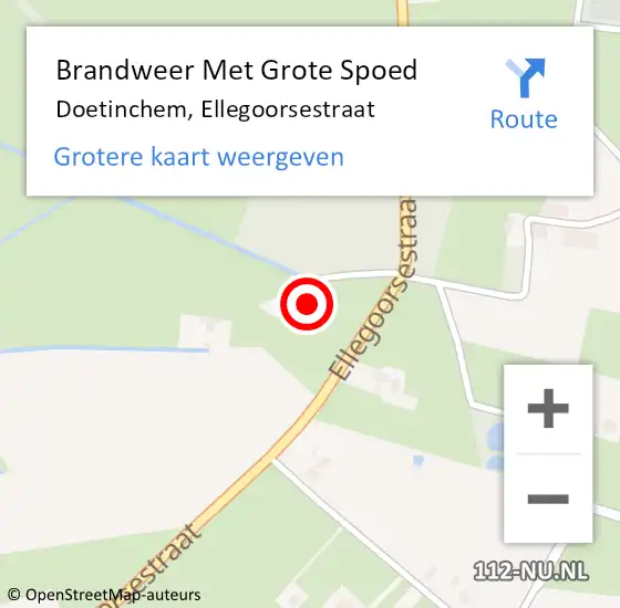 Locatie op kaart van de 112 melding: Brandweer Met Grote Spoed Naar Doetinchem, Ellegoorsestraat op 7 december 2024 10:29