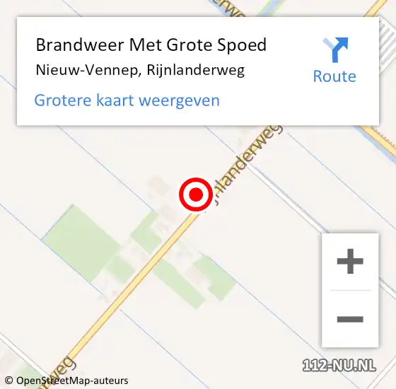 Locatie op kaart van de 112 melding: Brandweer Met Grote Spoed Naar Nieuw-Vennep, Rijnlanderweg op 7 december 2024 11:25