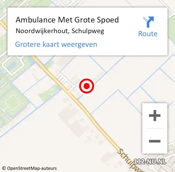 Locatie op kaart van de 112 melding: Ambulance Met Grote Spoed Naar Noordwijkerhout, Schulpweg op 7 december 2024 11:56