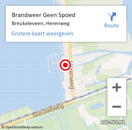 Locatie op kaart van de 112 melding: Brandweer Geen Spoed Naar Breukeleveen, Herenweg op 7 december 2024 12:12