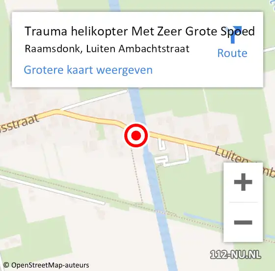 Locatie op kaart van de 112 melding: Trauma helikopter Met Zeer Grote Spoed Naar Raamsdonk, Luiten Ambachtstraat op 7 december 2024 13:25