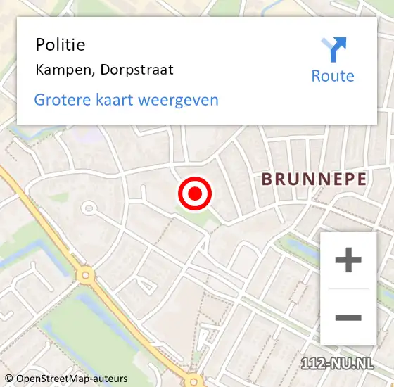 Locatie op kaart van de 112 melding: Politie Kampen, Dorpstraat op 7 december 2024 14:24