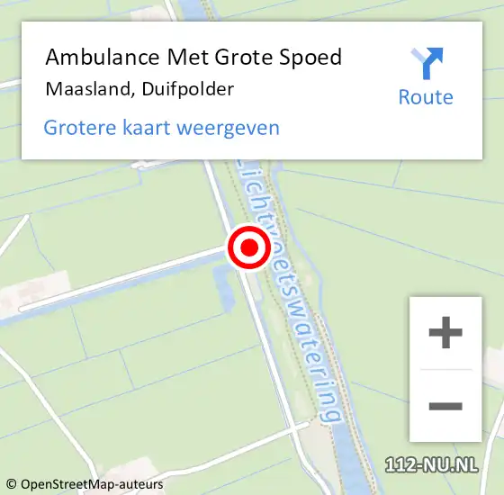 Locatie op kaart van de 112 melding: Ambulance Met Grote Spoed Naar Maasland, Duifpolder op 7 december 2024 14:45