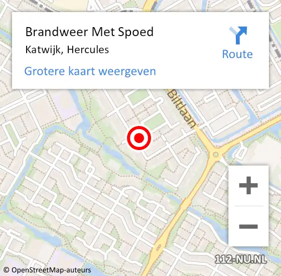 Locatie op kaart van de 112 melding: Brandweer Met Spoed Naar Katwijk, Hercules op 7 december 2024 15:09