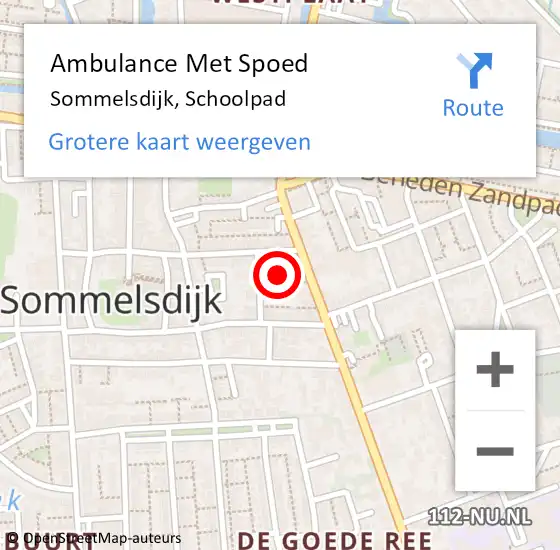 Locatie op kaart van de 112 melding: Ambulance Met Spoed Naar Sommelsdijk, Schoolpad op 7 december 2024 15:28