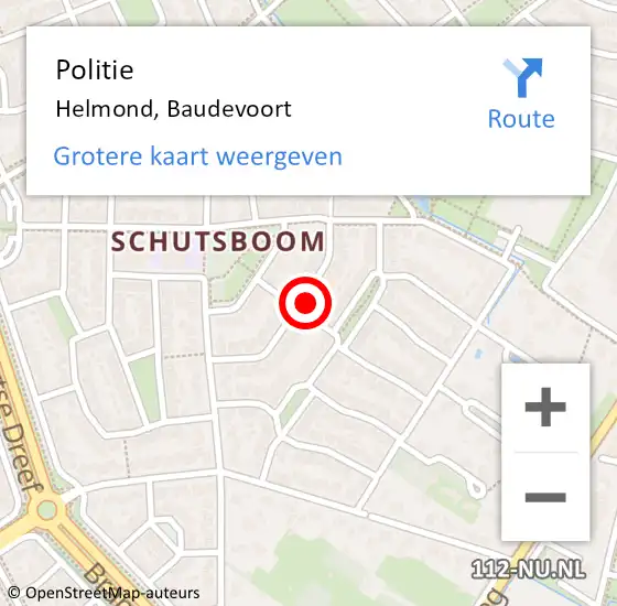 Locatie op kaart van de 112 melding: Politie Helmond, Baudevoort op 7 december 2024 16:26