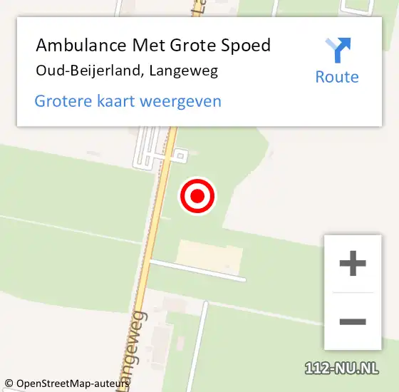 Locatie op kaart van de 112 melding: Ambulance Met Grote Spoed Naar Oud-Beijerland, Langeweg op 7 december 2024 16:42