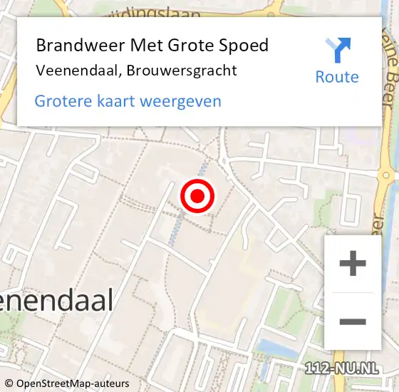 Locatie op kaart van de 112 melding: Brandweer Met Grote Spoed Naar Veenendaal, Brouwersgracht op 7 december 2024 16:49