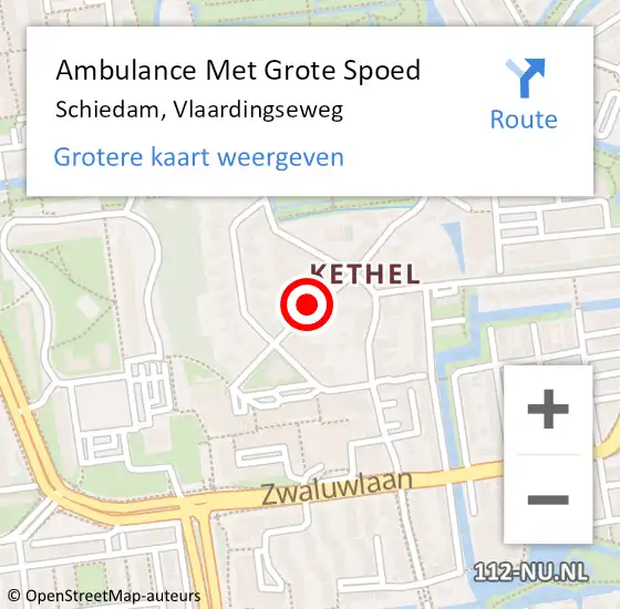 Locatie op kaart van de 112 melding: Ambulance Met Grote Spoed Naar Schiedam, Vlaardingseweg op 7 december 2024 17:18