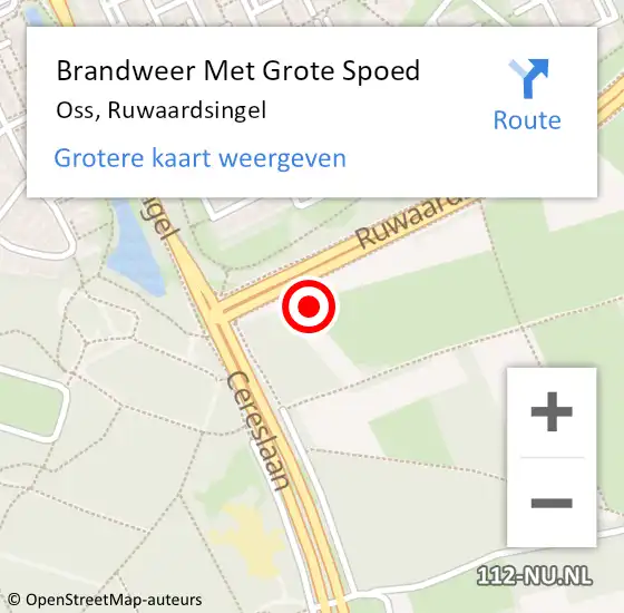 Locatie op kaart van de 112 melding: Brandweer Met Grote Spoed Naar Oss, Ruwaardsingel op 7 december 2024 18:42