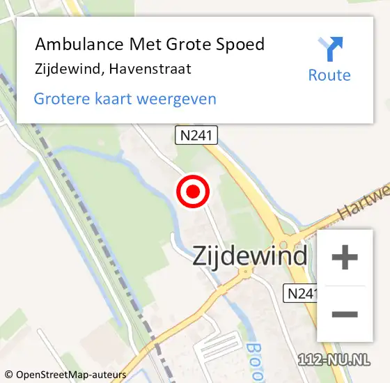 Locatie op kaart van de 112 melding: Ambulance Met Grote Spoed Naar Zijdewind, Havenstraat op 7 december 2024 18:52