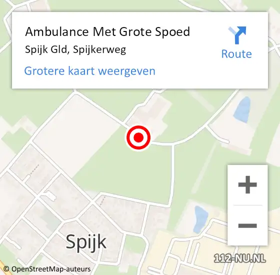 Locatie op kaart van de 112 melding: Ambulance Met Grote Spoed Naar Spijk Gld, Spijkerweg op 19 oktober 2013 08:48