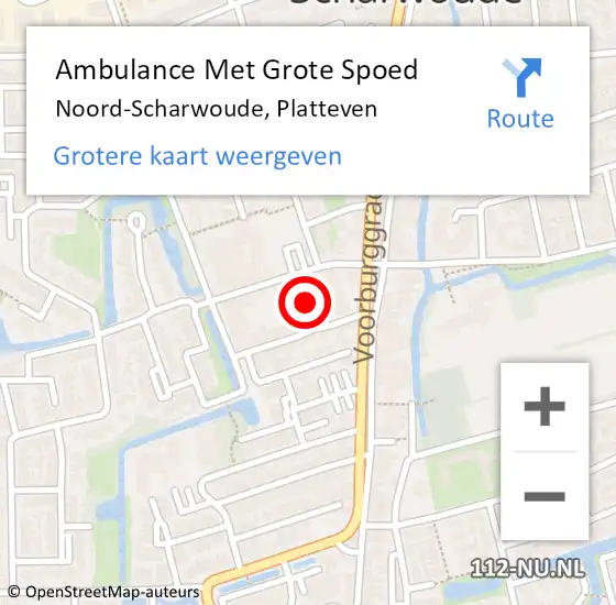 Locatie op kaart van de 112 melding: Ambulance Met Grote Spoed Naar Noord-Scharwoude, Platteven op 7 december 2024 19:18