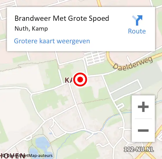 Locatie op kaart van de 112 melding: Brandweer Met Grote Spoed Naar Nuth, Kamp op 7 december 2024 19:32