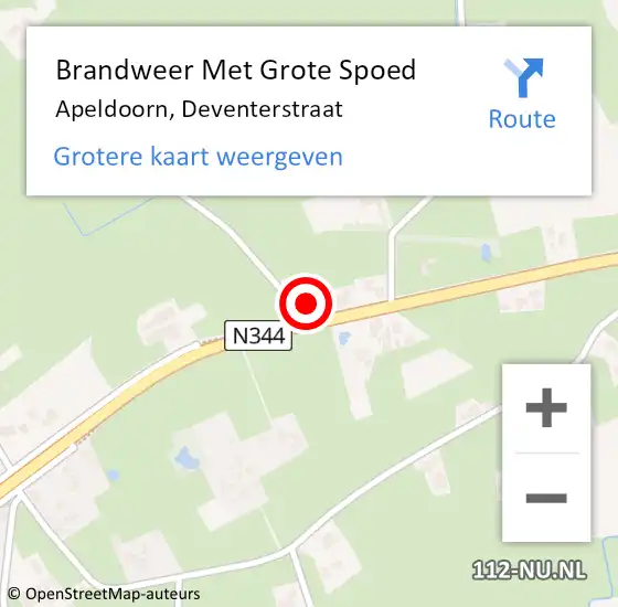 Locatie op kaart van de 112 melding: Brandweer Met Grote Spoed Naar Apeldoorn, Deventerstraat op 7 december 2024 22:03