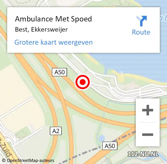 Locatie op kaart van de 112 melding: Ambulance Met Spoed Naar Best, Ekkersweijer op 7 december 2024 23:42