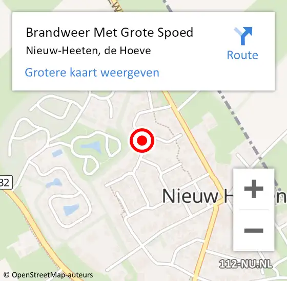 Locatie op kaart van de 112 melding: Brandweer Met Grote Spoed Naar Nieuw-Heeten, de Hoeve op 7 december 2024 23:47