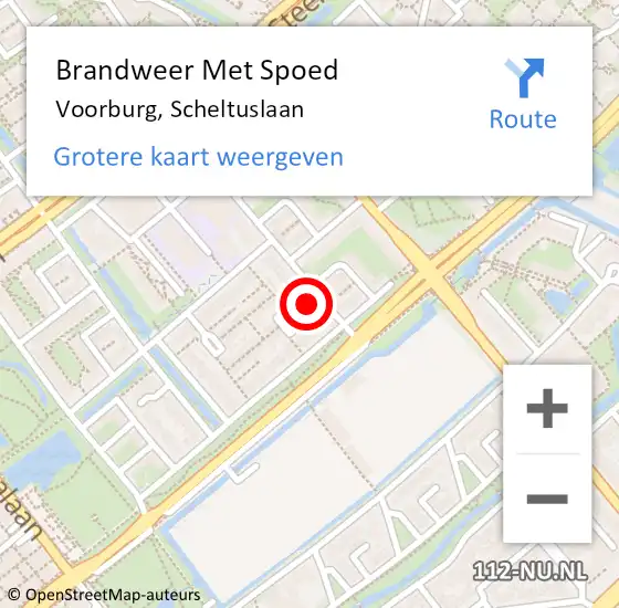 Locatie op kaart van de 112 melding: Brandweer Met Spoed Naar Voorburg, Scheltuslaan op 8 december 2024 01:06