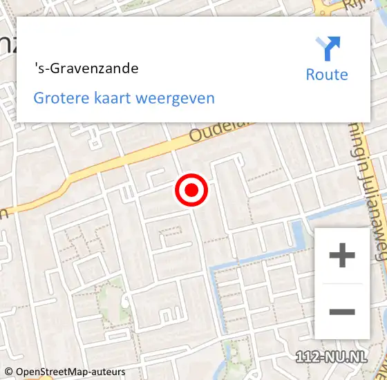 Locatie op kaart van de 112 melding:  's-Gravenzande op 8 december 2024 02:07