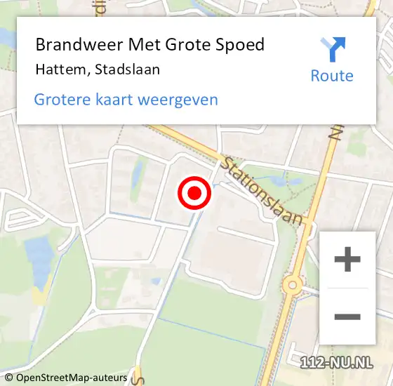 Locatie op kaart van de 112 melding: Brandweer Met Grote Spoed Naar Hattem, Stadslaan op 8 december 2024 02:58