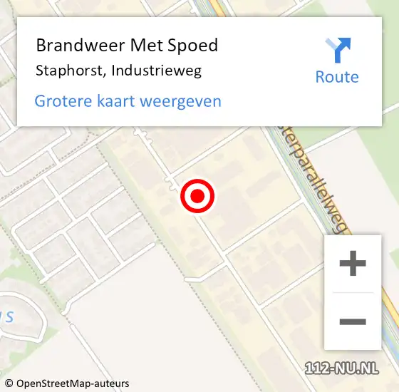 Locatie op kaart van de 112 melding: Brandweer Met Spoed Naar Staphorst, Industrieweg op 8 december 2024 03:36