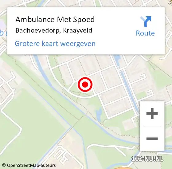 Locatie op kaart van de 112 melding: Ambulance Met Spoed Naar Badhoevedorp, Kraayveld op 8 december 2024 03:52