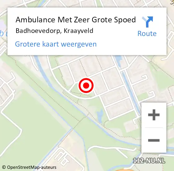 Locatie op kaart van de 112 melding: Ambulance Met Zeer Grote Spoed Naar Badhoevedorp, Kraayveld op 8 december 2024 03:56