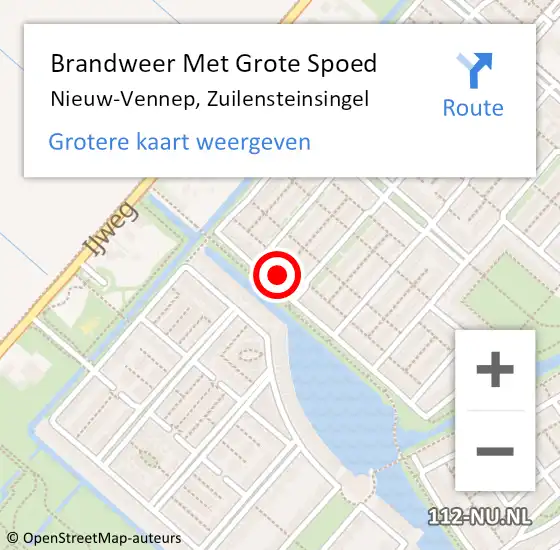 Locatie op kaart van de 112 melding: Brandweer Met Grote Spoed Naar Nieuw-Vennep, Zuilensteinsingel op 8 december 2024 04:14