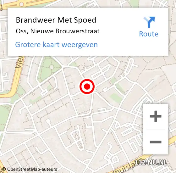 Locatie op kaart van de 112 melding: Brandweer Met Spoed Naar Oss, Nieuwe Brouwerstraat op 8 december 2024 04:16