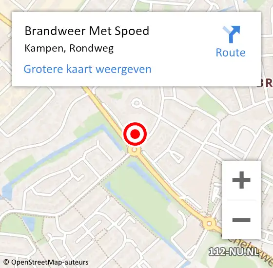 Locatie op kaart van de 112 melding: Brandweer Met Spoed Naar Kampen, Rondweg op 8 december 2024 04:44