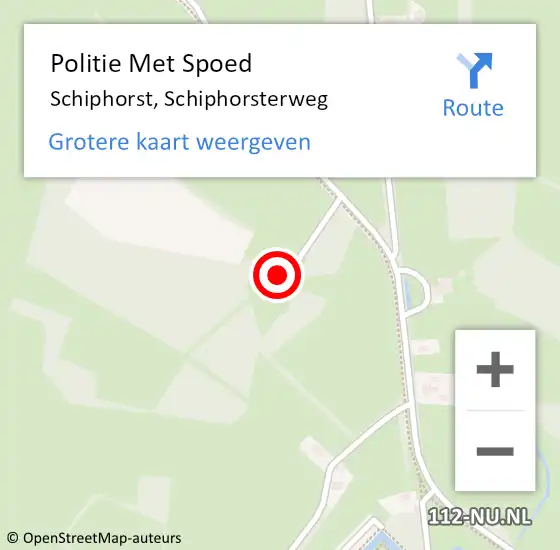 Locatie op kaart van de 112 melding: Politie Met Spoed Naar Schiphorst, Schiphorsterweg op 8 december 2024 05:09