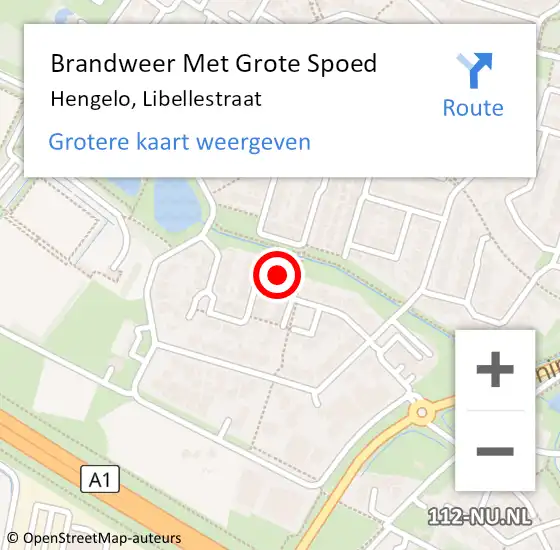 Locatie op kaart van de 112 melding: Brandweer Met Grote Spoed Naar Hengelo, Libellestraat op 8 december 2024 05:42