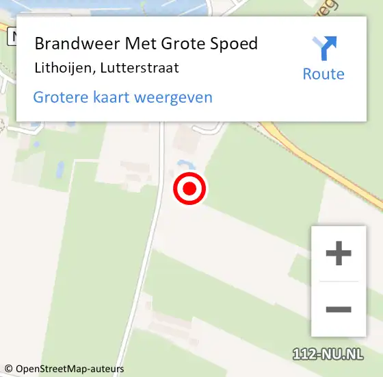 Locatie op kaart van de 112 melding: Brandweer Met Grote Spoed Naar Lithoijen, Lutterstraat op 8 december 2024 07:43