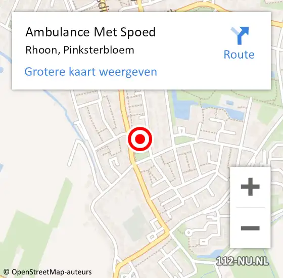 Locatie op kaart van de 112 melding: Ambulance Met Spoed Naar Rhoon, Pinksterbloem op 8 december 2024 09:42