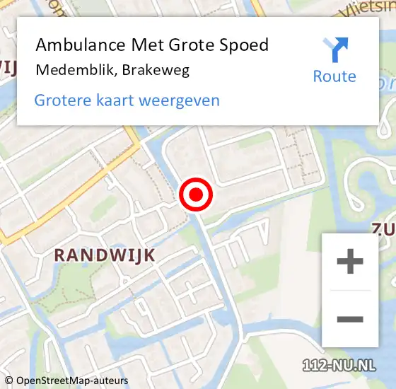 Locatie op kaart van de 112 melding: Ambulance Met Grote Spoed Naar Medemblik, Brakeweg op 8 december 2024 09:43