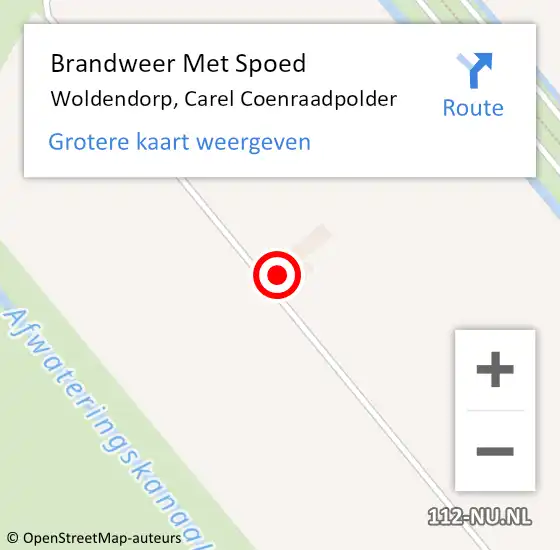 Locatie op kaart van de 112 melding: Brandweer Met Spoed Naar Woldendorp, Carel Coenraadpolder op 8 december 2024 09:56