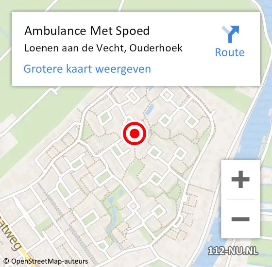 Locatie op kaart van de 112 melding: Ambulance Met Spoed Naar Loenen aan de Vecht, Ouderhoek op 8 december 2024 10:03