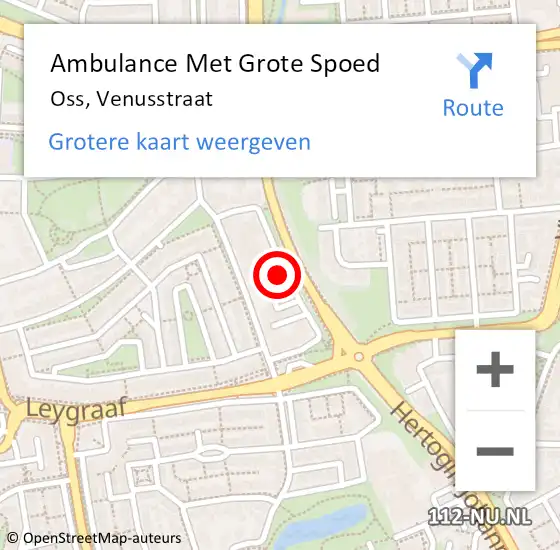 Locatie op kaart van de 112 melding: Ambulance Met Grote Spoed Naar Oss, Venusstraat op 29 oktober 2014 17:08