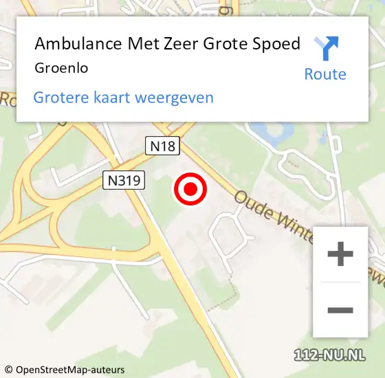 Locatie op kaart van de 112 melding: Ambulance Met Zeer Grote Spoed Naar Groenlo op 8 december 2024 12:22